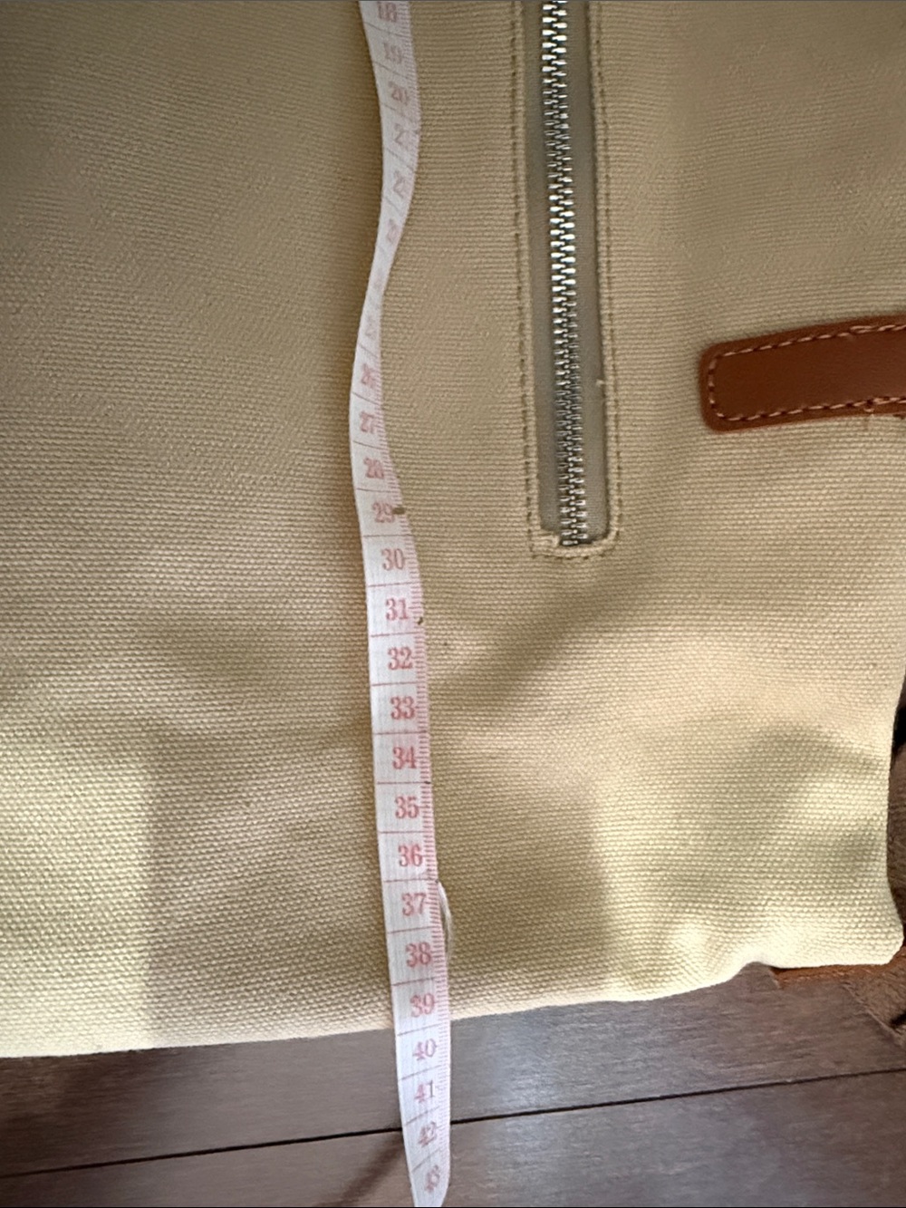 Canvas Tote Bag with crossbody strip - Beige - Picture 5 of 7
